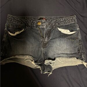 BONGO Black beaded Jean Shorts